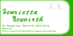 henrietta neuvirth business card